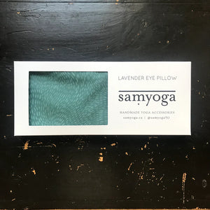 Samyoga breeze lavender eye pillow on black table