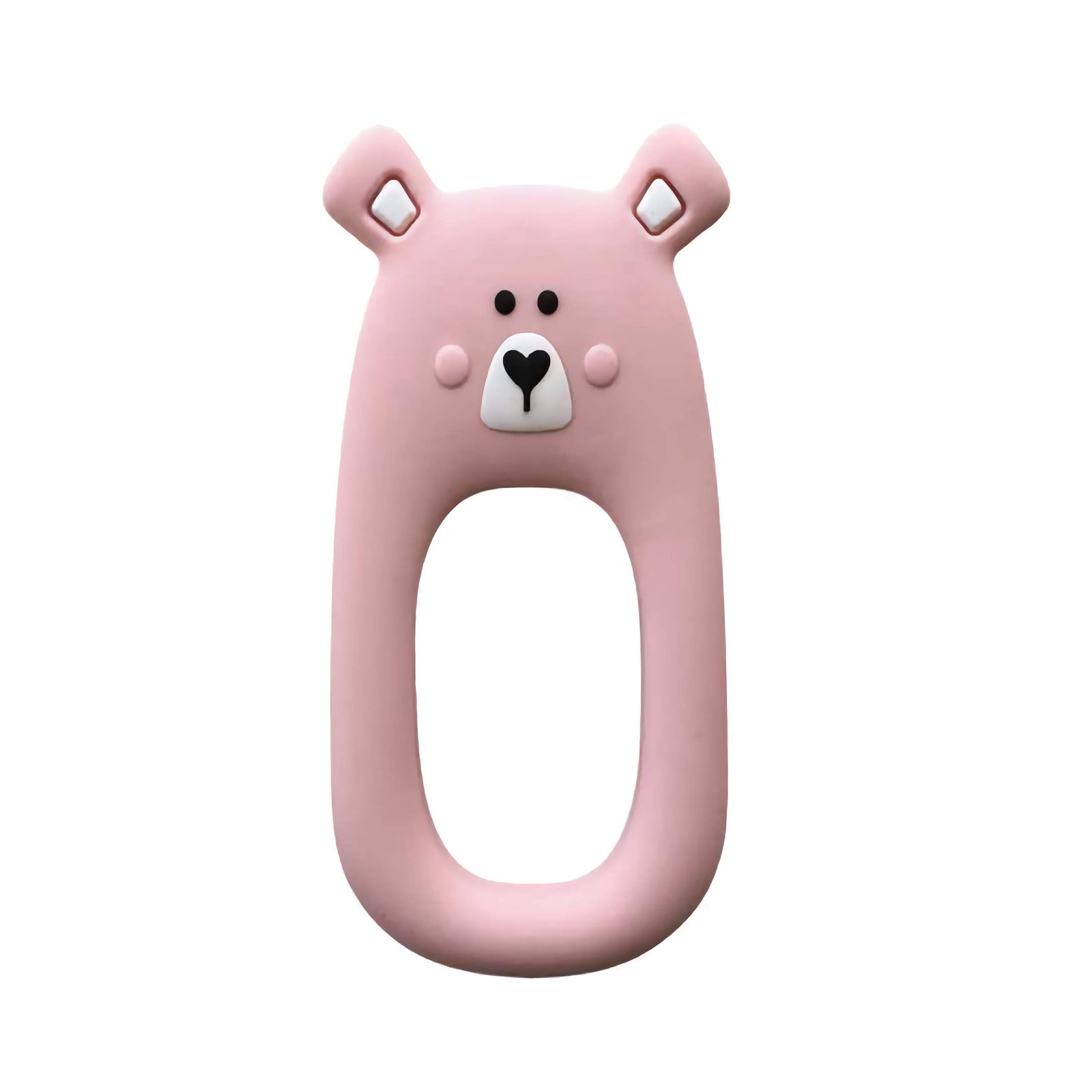 Pink bear silicone teether