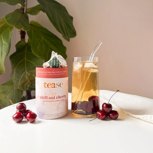 Tease Chill Out Cherry Tea iced with cherries