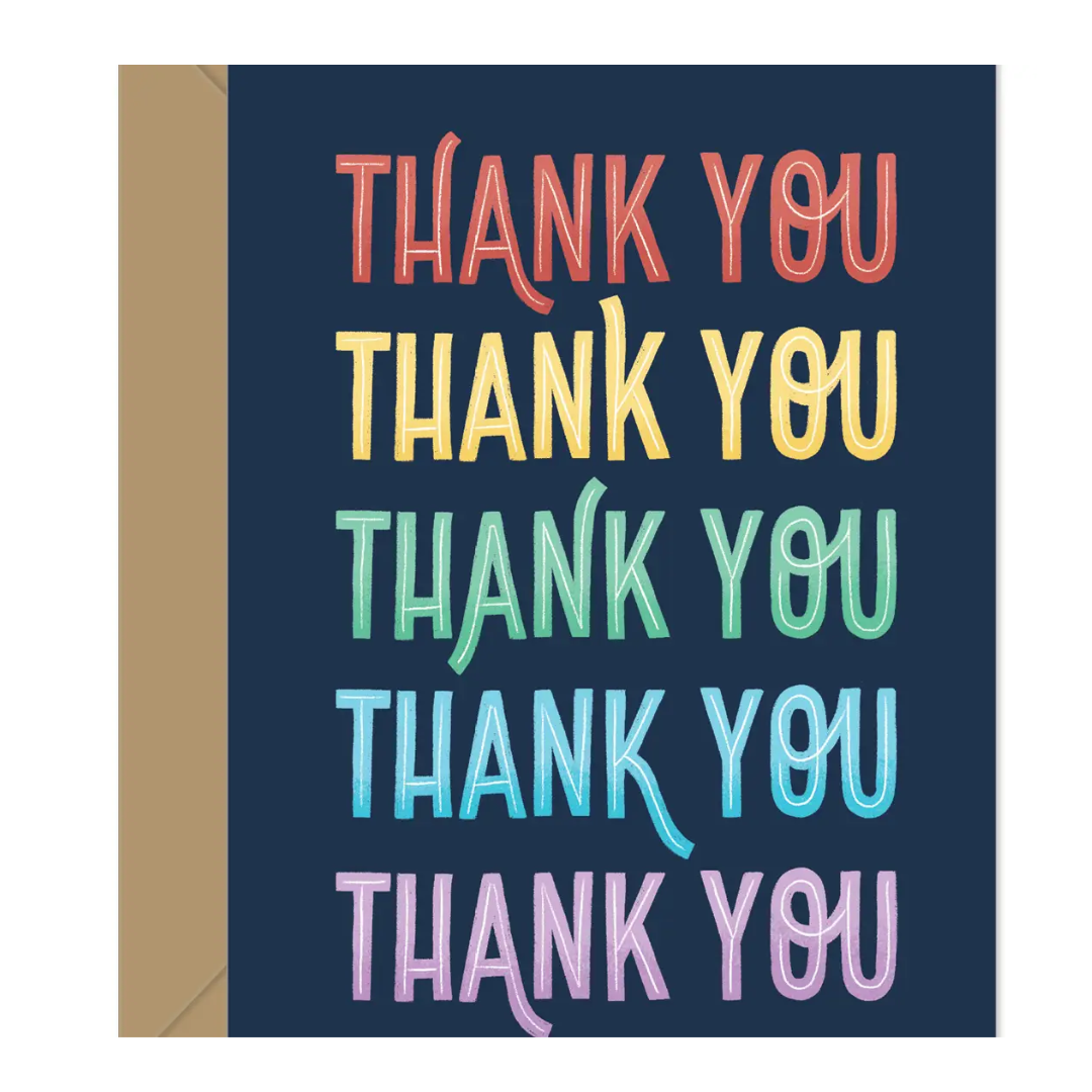 Thank you rainbow card made in Canada
