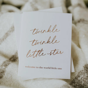 Twinkle Twinkle Card Wrinkle and Crease on blanket