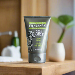 Nova Scotia Fisherman Deck Hands Hand Cream on bathroom counter