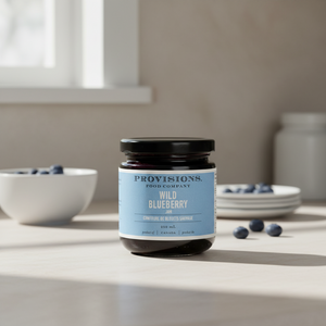 provisions wild blueberry jam on counter