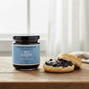 provisions wild blueberry jam on scone
