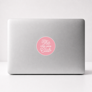 Vinyl sticker cool mom club on silver laptop
