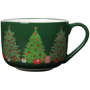 Large Christmas mug with trees and presents