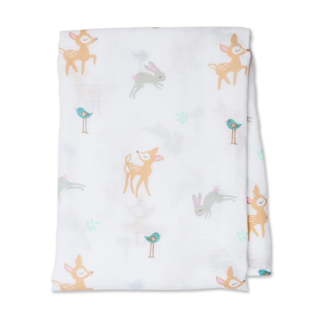 Lulujo swaddling blanket little fawn