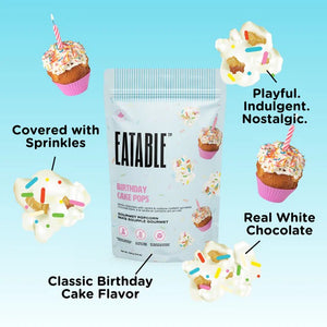 Eatable Birthday Cake Pops Popcorn features