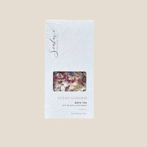 Sealuxe Organics Ocean Goddess Bath Tea tan background