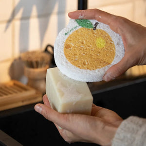 Orange Pop-Up Sponge by Plantish on soap