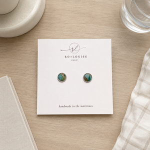 Ro + Louise Ontario inspired stud earrings on table