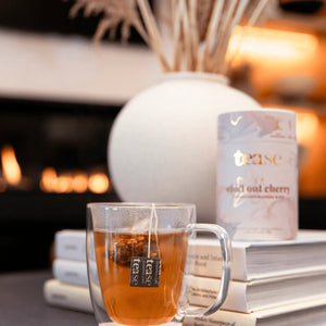 Tease Chill Out Cherry Tea in glass mug