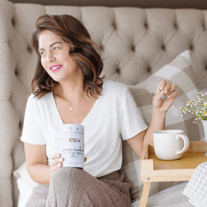 Golden Slumbers Tease tea in woman's hand