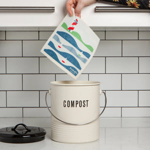 Lighthouse Swedish dishcloth Ecologie over compost bin