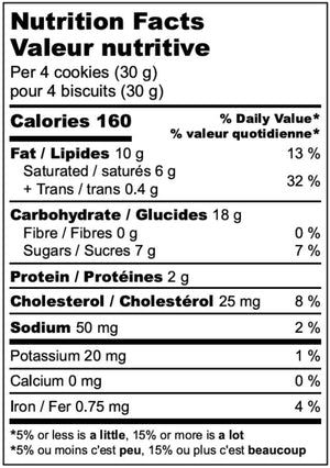 Provisions Vanilla Bean Shortbread Cookie Jar nutrition facts