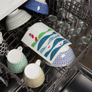 Lighthouse Swedish dishcloth Ecologie on dishes