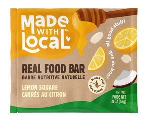 Made with Local lemon square real food bar