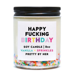  happy fucking birthday soy candle Pretty by her