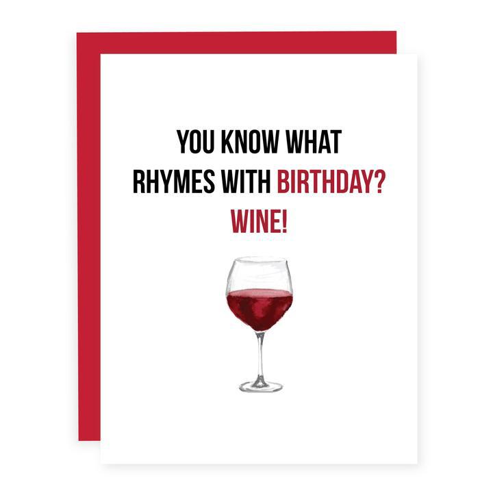 Pretty by her birthday wine card