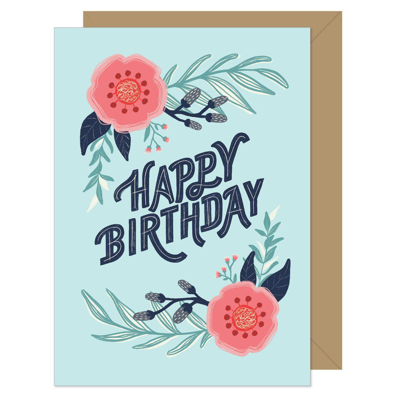 Card - Happy birthday (floral)