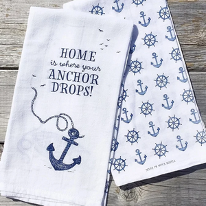 Tea towel - Home is where your anchor drops