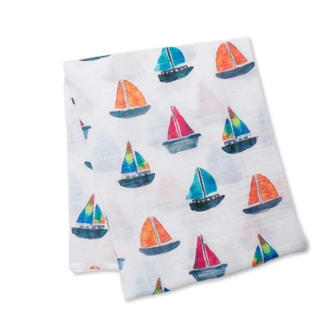 Lulujo swaddle blanket sailboats