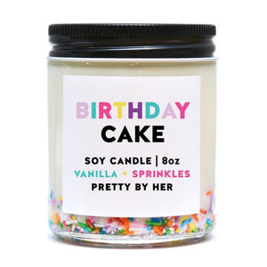 Pretty by her birthday cake soy candle