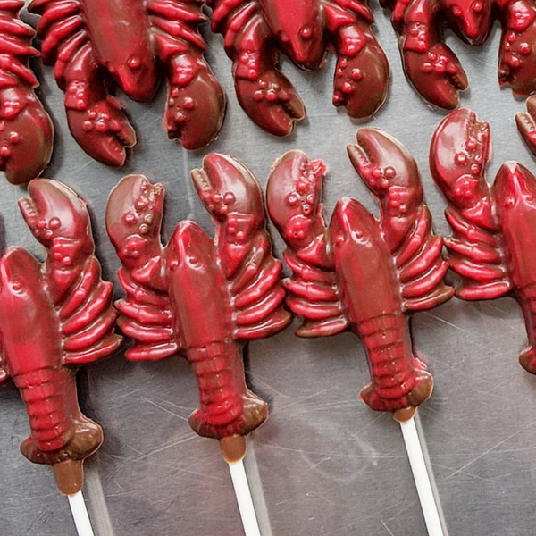 Lobster Lollipop Chocolate Candy Mold - 4 Cavity Plastic Mold For Candy, Soap, Or Ice Cubes