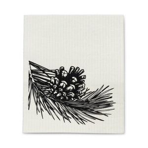 Swedish dishcloths set of 2 - Pinecone & branch