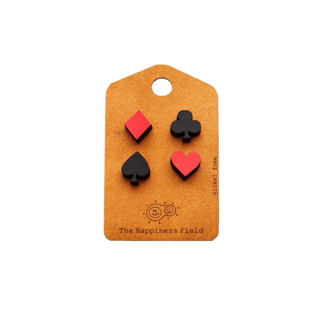 Wooden earrings - Suit yourself - Cheerfetti Gift Co.
